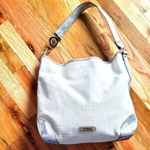 Anne Klein Linen-Like Tote Bag Gold Hardware